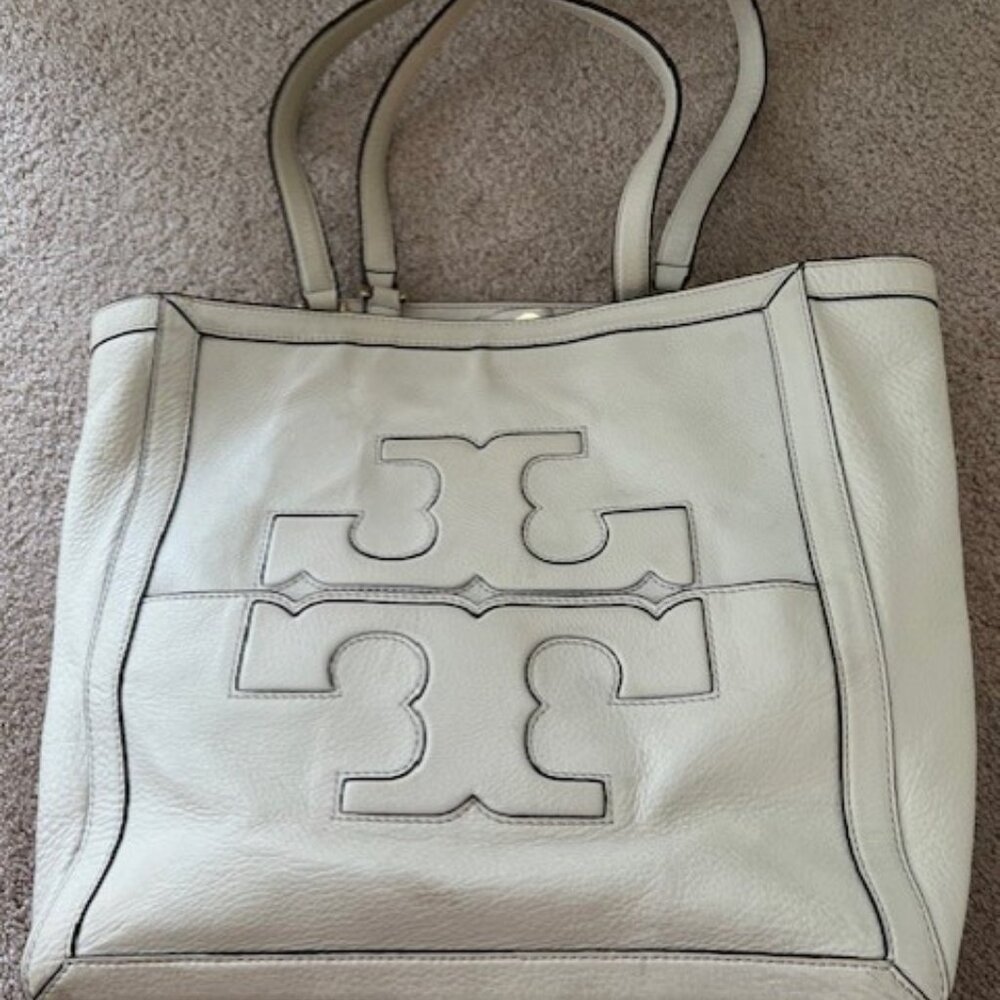 Tory Burch AUTHENTIC White Leather Jessica Handbag